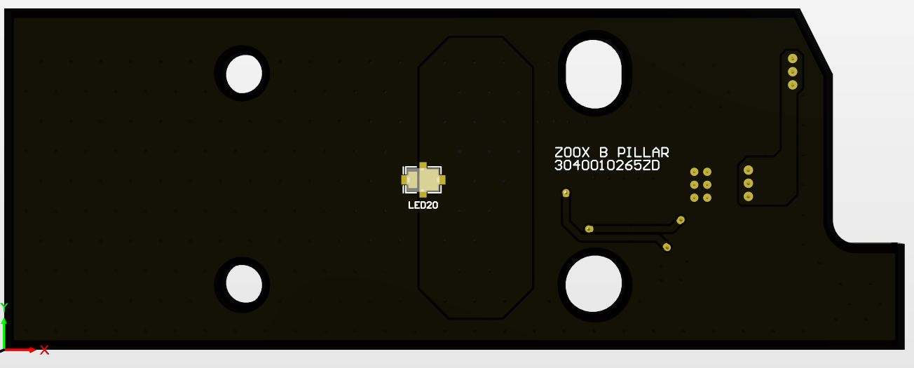 Automotive B-Pillar Light - Bottom View